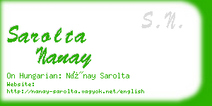 sarolta nanay business card